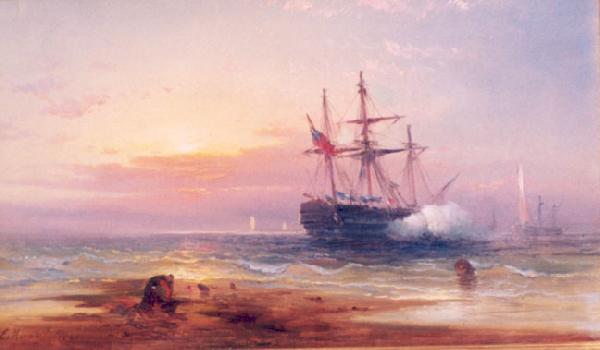 Edward Moran Salute at Sunset.